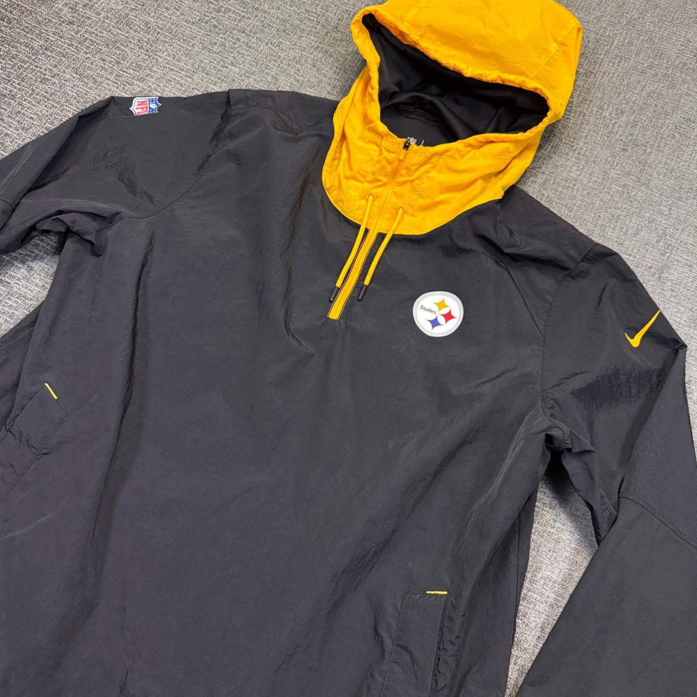 Nike Pittsburgh Steelers On-Field Quarter Zip Windbreaker Mens XXL Black NFL - Picture 1 of 12